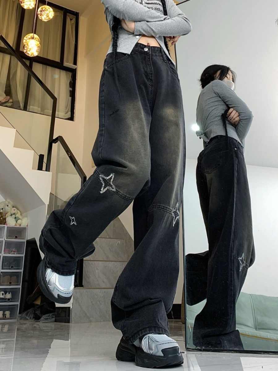 Y2K Retro Star Baggy Jeans - Image 3