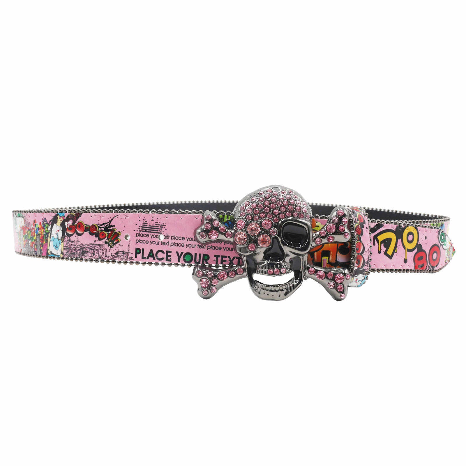 Y2K Rhinestone Skull Punk Belt - Image 3