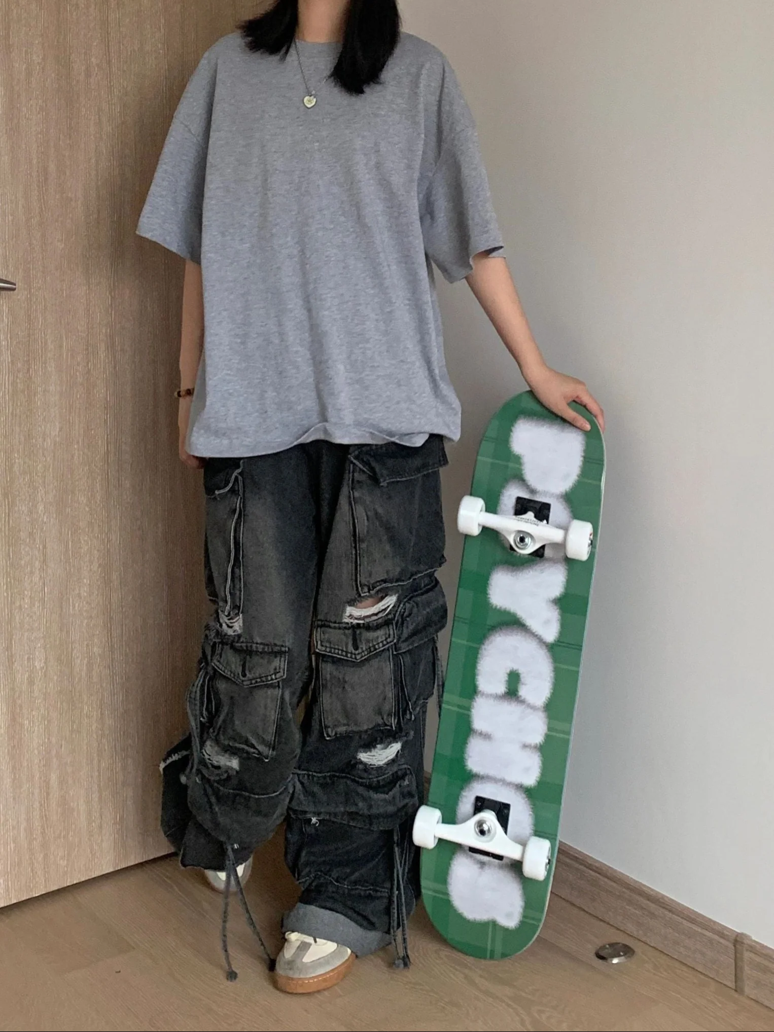 Y2K Ripped Wide-leg Grunge Jeans - Image 2