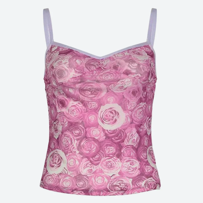 Y2K Rose Mesh Top - Image 3