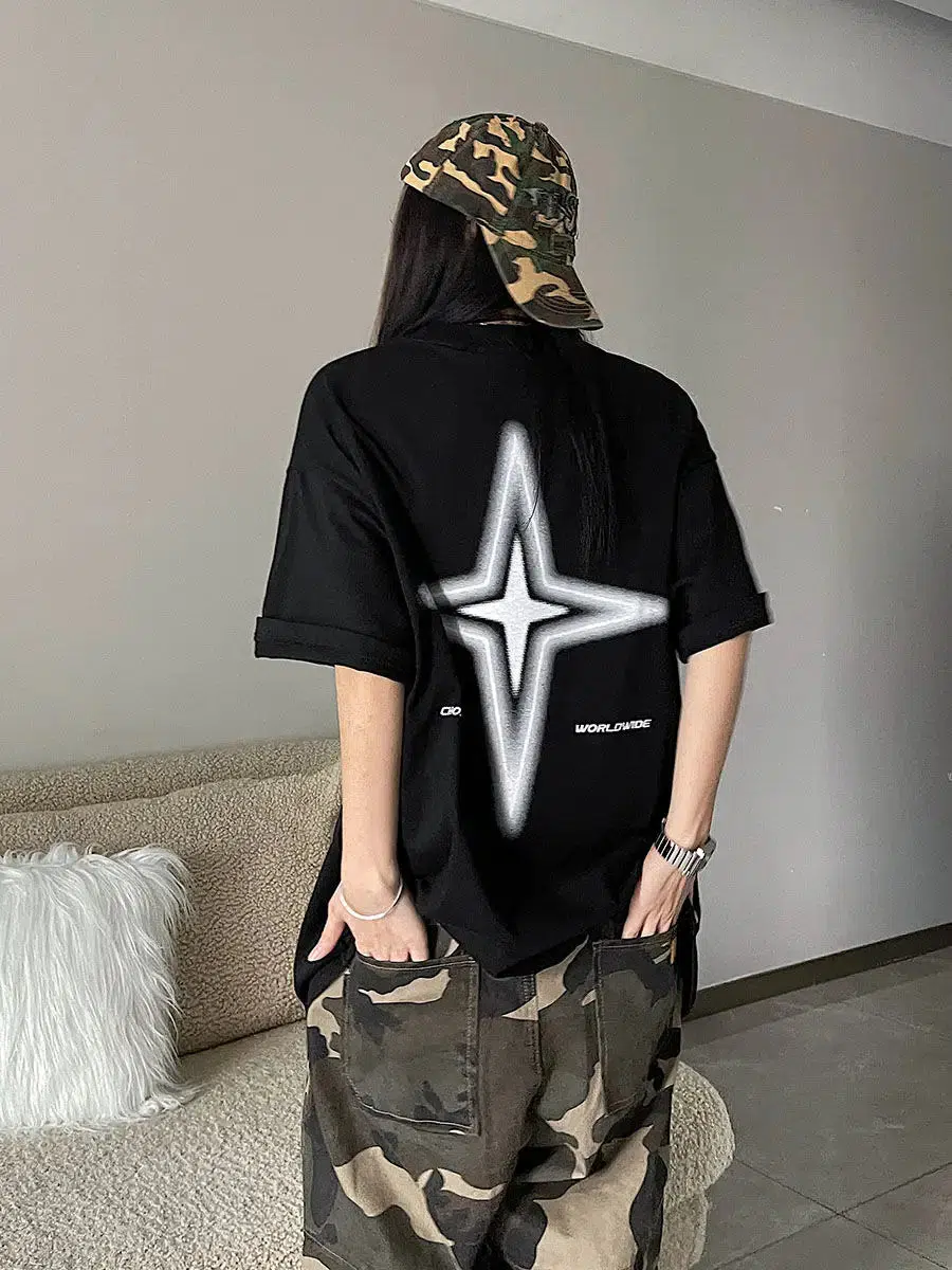 Y2K Shiny Star Worldwide Tee - Image 5