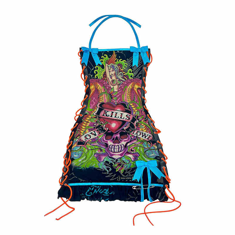 Y2K Skull Halter Neck Strap Dress - Image 5