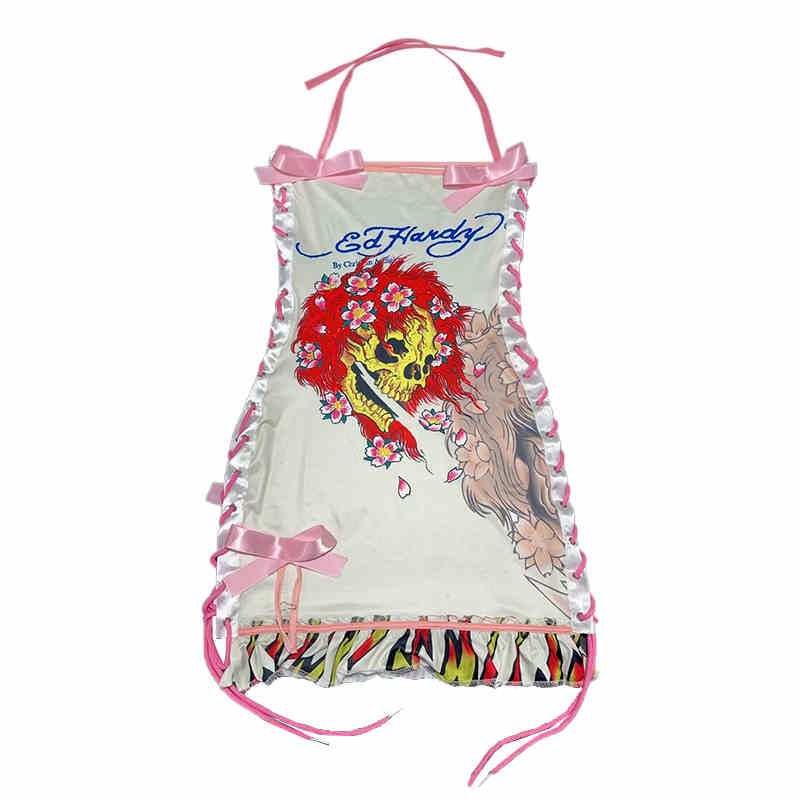 Y2K Skull Halter Neck Strap Dress - Image 6