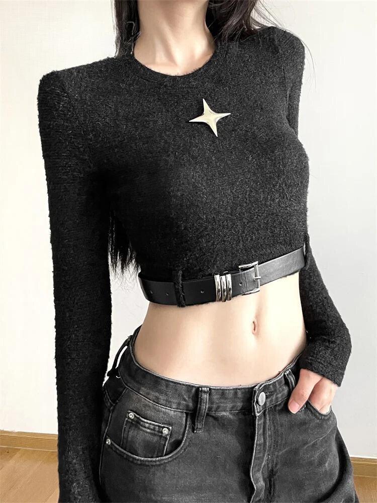 Y2K Star Belted Crop Top - Image 3