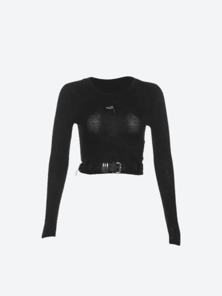 Y2K Star Belted Crop Top - Image 4