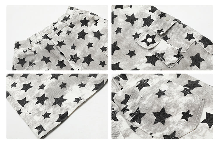Y2K Star Distressed Camouflage Jeans - Image 2