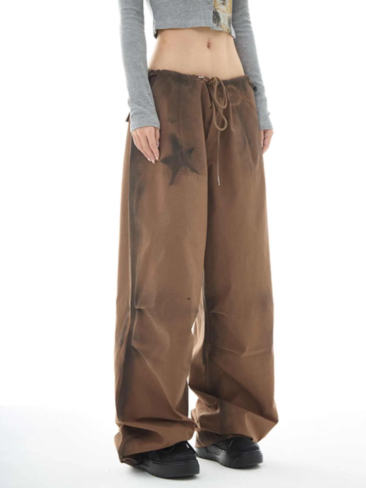 Y2K Star Girl Smudged Paratrooper Pants - Image 5