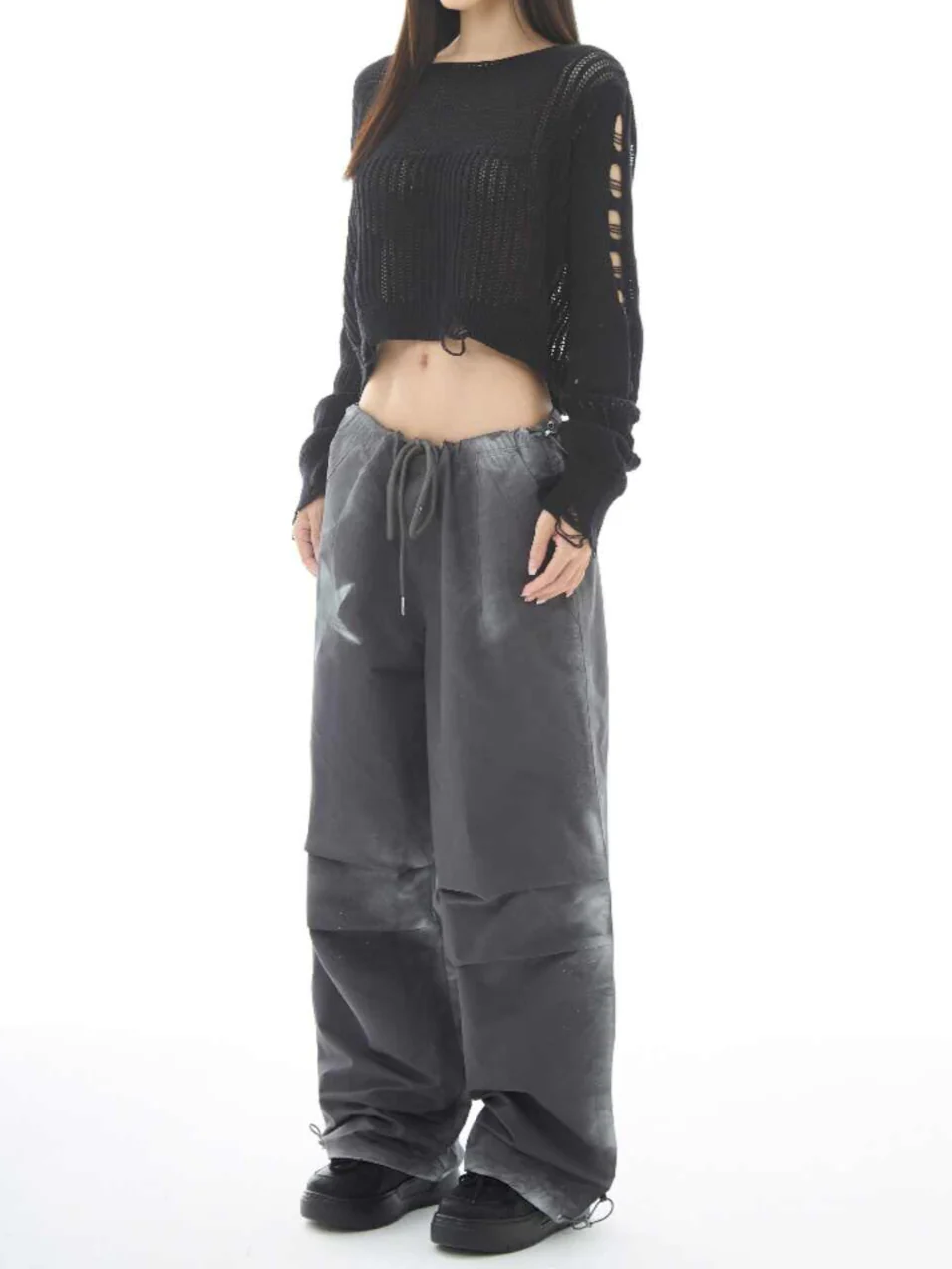 Y2K Star Girl Smudged Paratrooper Pants - Image 7