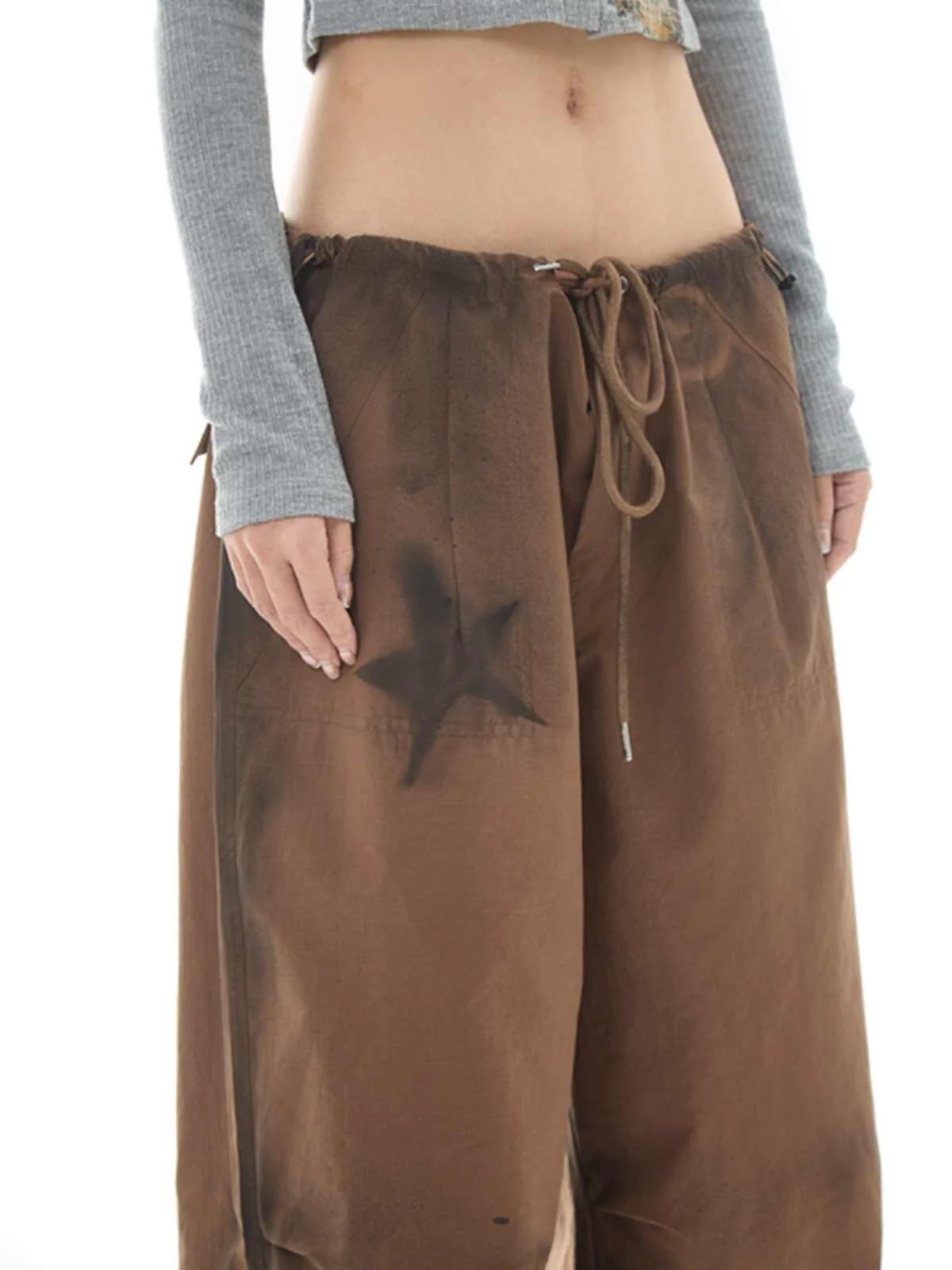 Y2K Star Girl Smudged Paratrooper Pants - Image 8