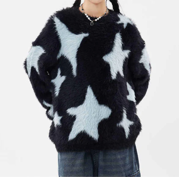 Y2K Star Mohair Over-sized Sweater - Image 2