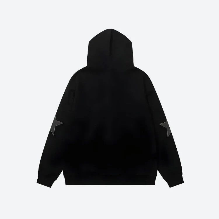 Y2K Star Patch Zip-Up Hoodie - Image 2