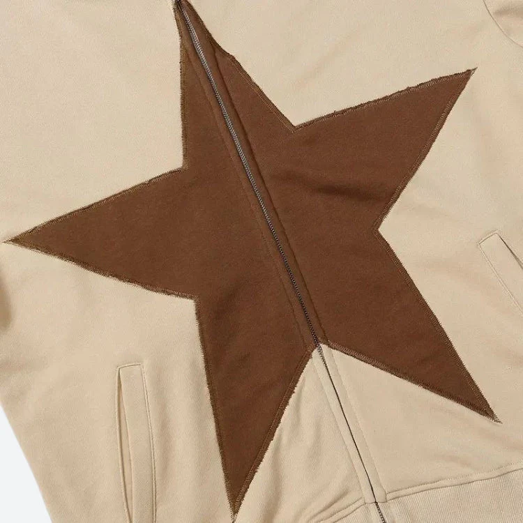 Y2K Star Patch Zip-Up Hoodie - Image 5