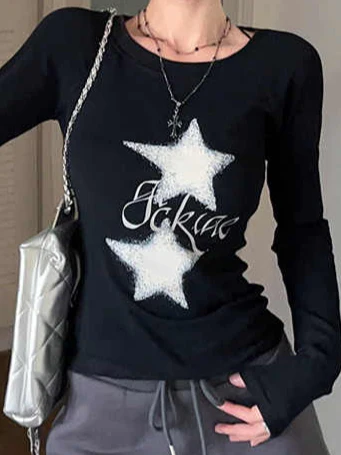 Y2K Star Retro Long-sleeved Top - Image 3