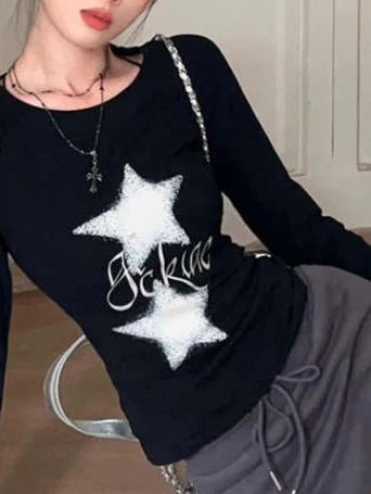 Y2K Star Retro Long-sleeved Top - Image 5