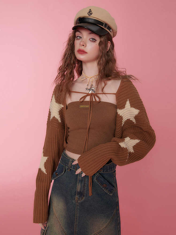 Y2K Star Suspenders Long-sleeved Cardigan - Image 5
