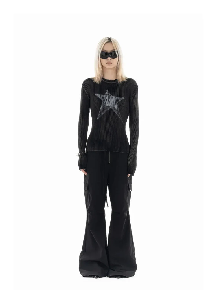 Y2K Star Tall Long Sleeve Corduroy Sweater - Image 3