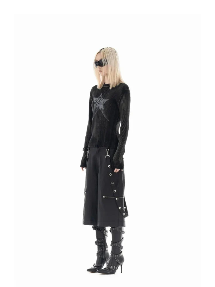 Y2K Star Tall Long Sleeve Corduroy Sweater - Image 4