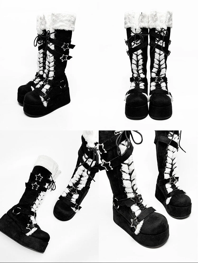 y2k stars fur winter boots - Image 4