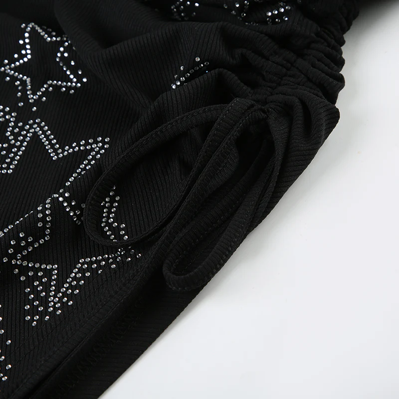 Y2K Stars Rhinestoned Irregular Top - Image 4