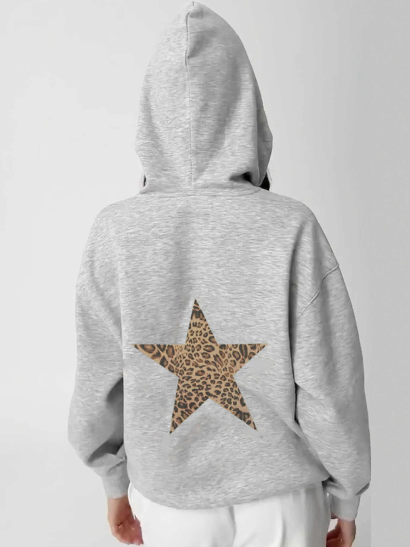 Y2K Street Leopard Print Star Hooded Sweatshirt - Image 2