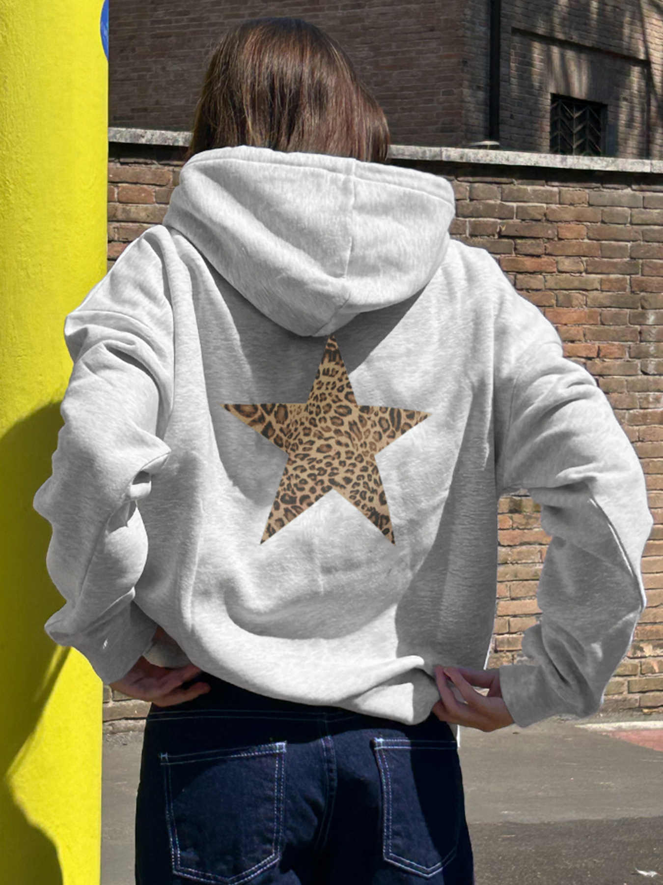 Y2K Street Leopard Print Star Hooded Sweatshirt - Image 3