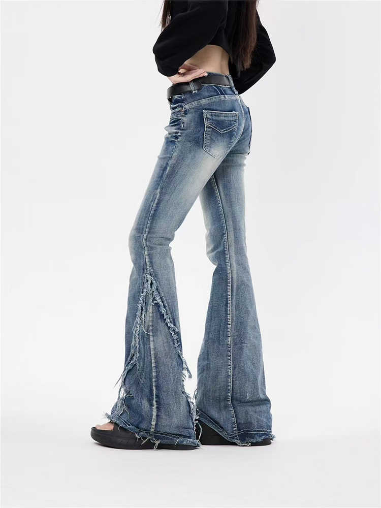 Y2K Street Slim Raw Edge Jeans - Image 4