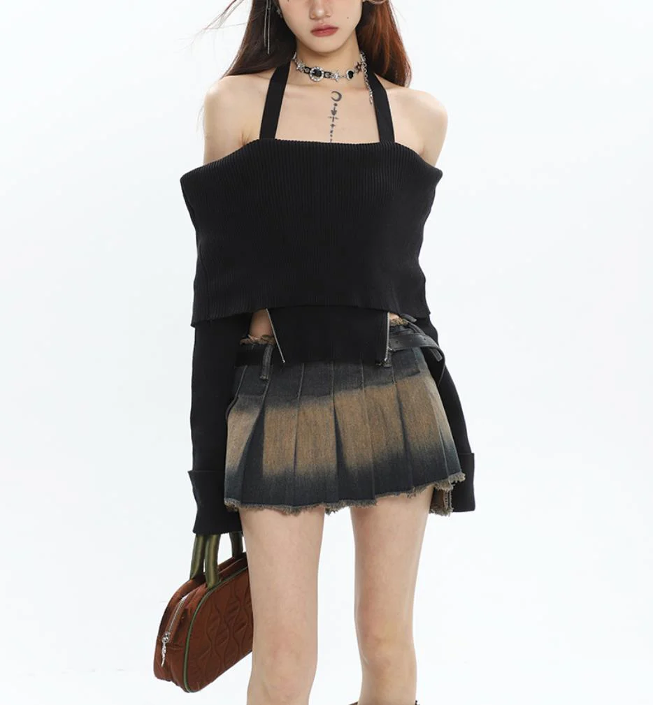 Y2K Tie At Side Distressed Mini Skirt - Image 6