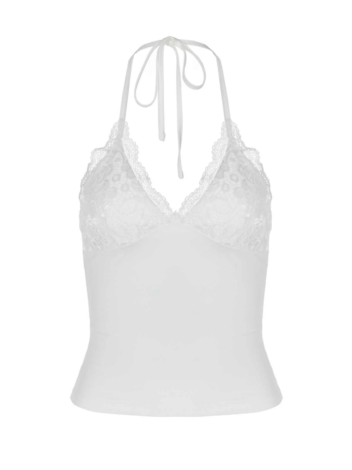 Y2K V-neck Lace Backless Tank Top - Image 7