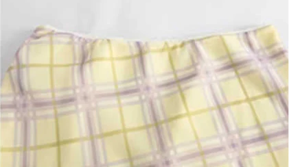 Yellow Plaid Irregular Ruffled Skirt - Image 3